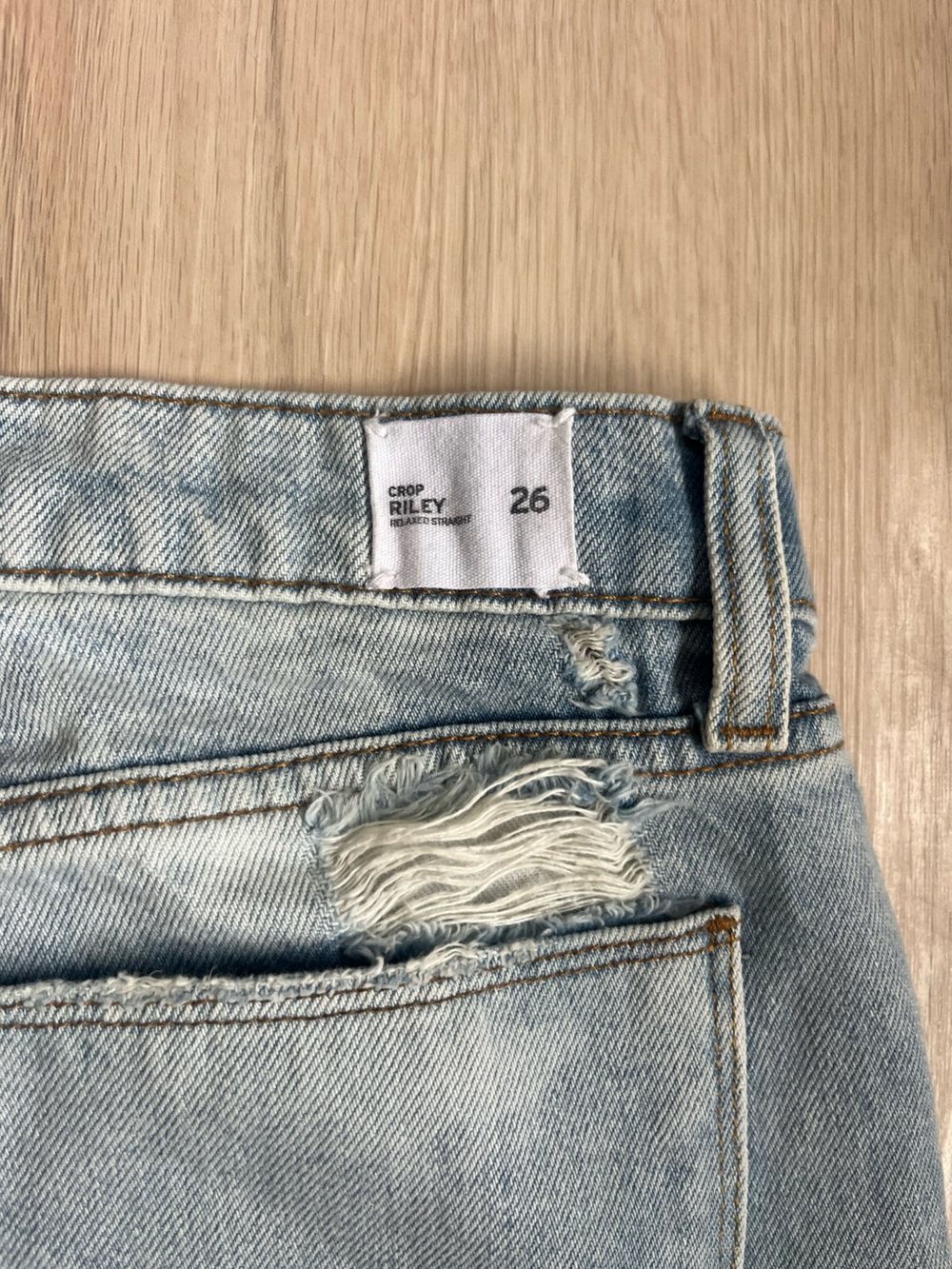 Hudson Riley Embroidery Relaxed Crop Distressed Jeans with Butterfly details - Picture 9 of 10